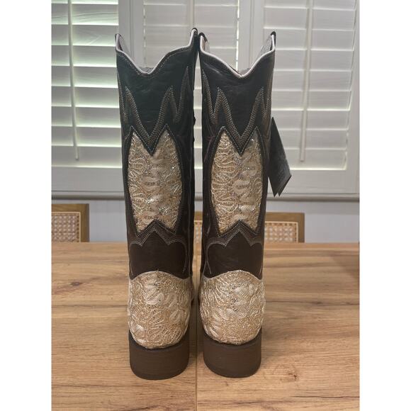 Tanner Mark Women's Horma 960 Western Boots Brown Leather Blunt Toe Size 8 NIB - Picture 7 of 16